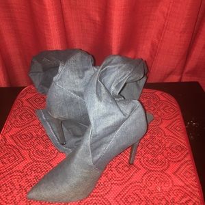 Jean thigh high pumps